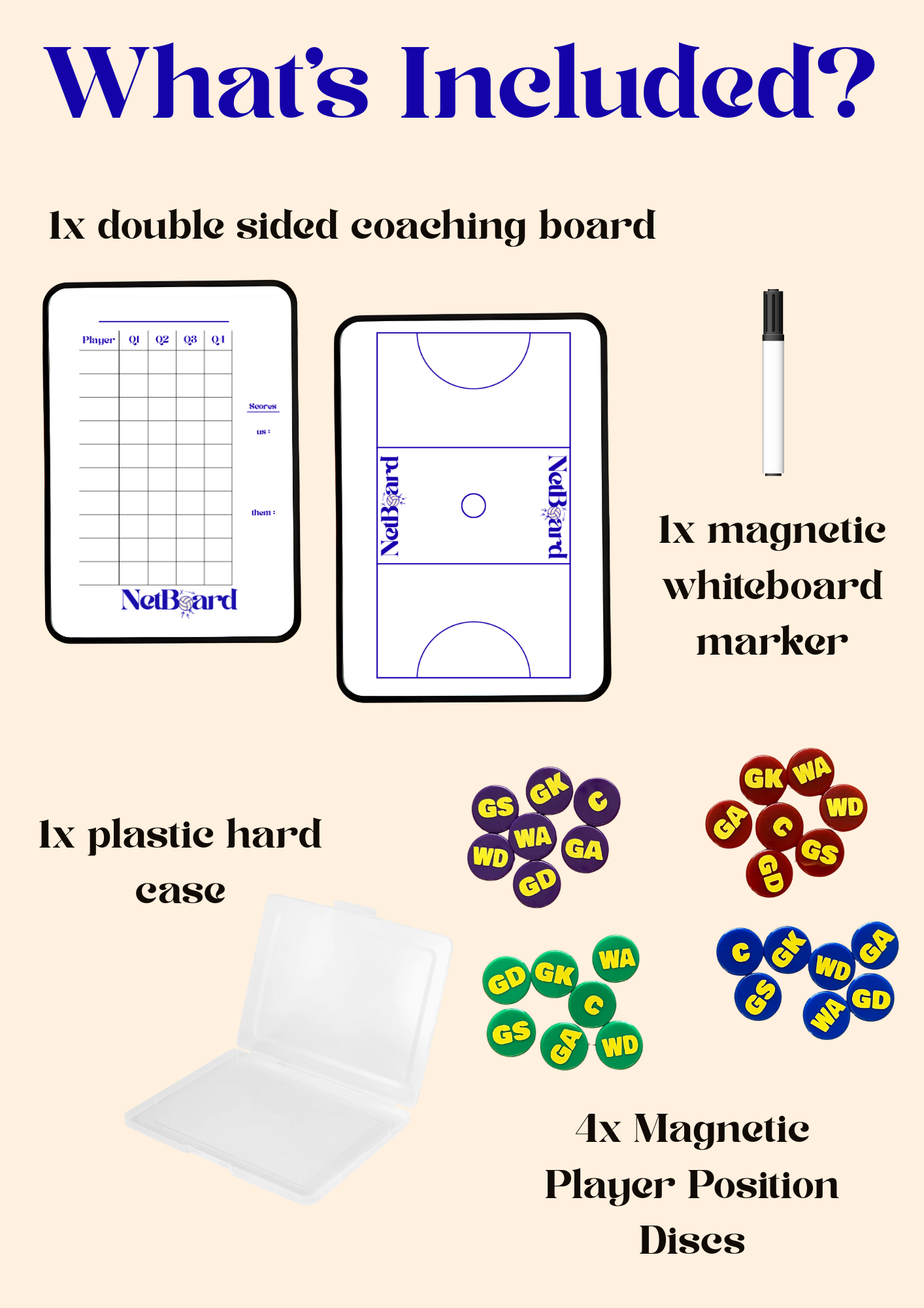 netball coaching board – elite game day kit netball coaching board – elite game day kit
