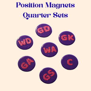 custom netball position magnets quarter sets