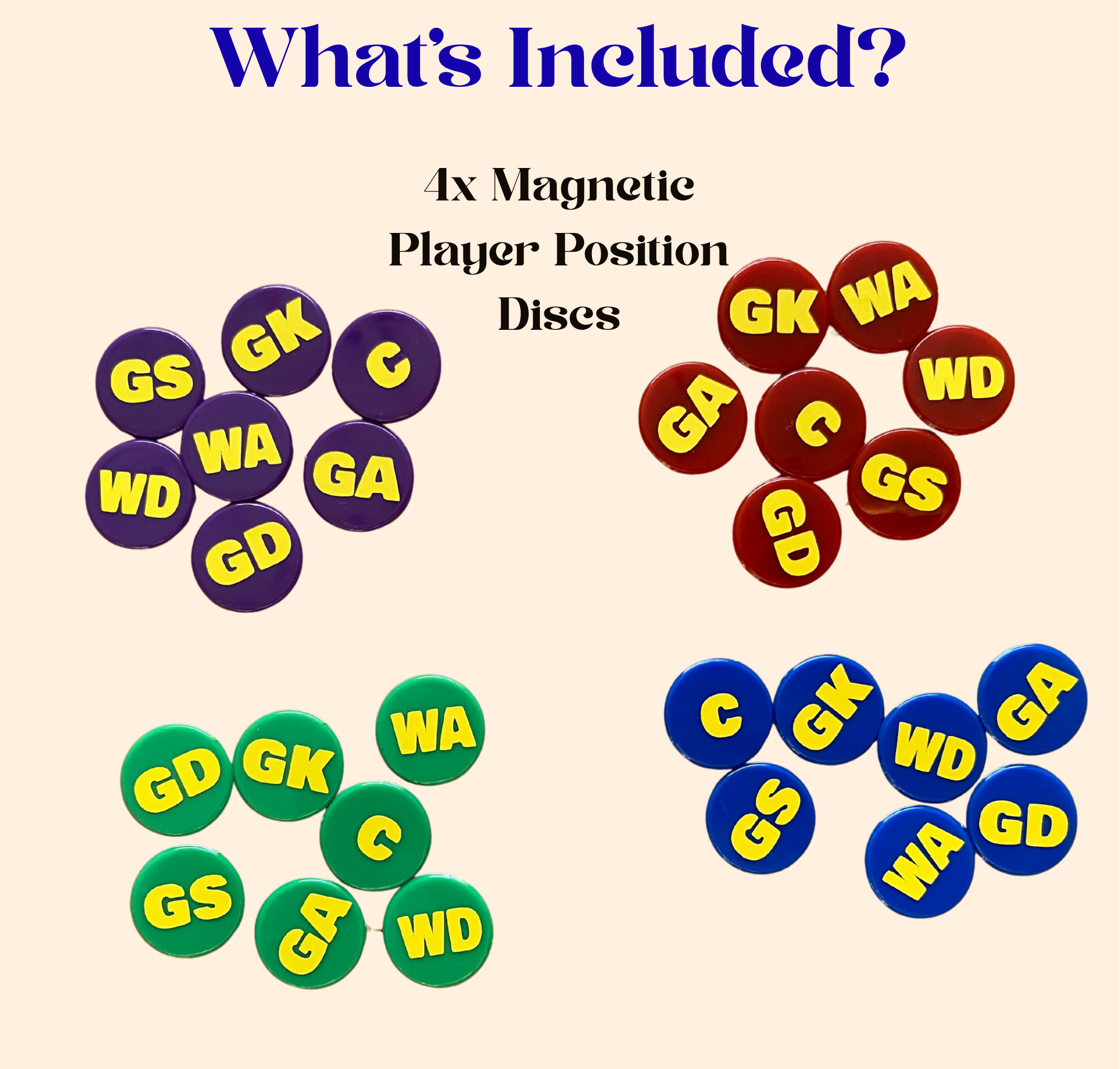 custom netball position magnets – full game sets custom netball position magnets – full game sets